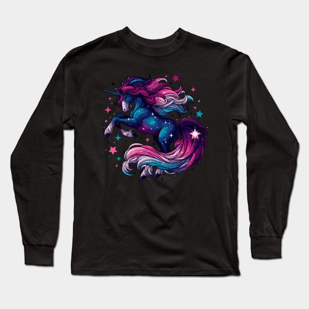 Galaxy Unicorn Long Sleeve T-Shirt by Kawaii N Spice